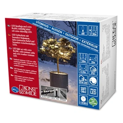 Afbeelding van Konstsmide 6621 117 Micro lichtketting Buiten werkt op het lichtnet Aantal lampen 80 LED Warmwit Verlichte lengte: 7.9 m Dimbaar