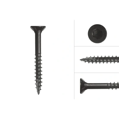 Afbeelding van Wovar Zwarte Schroeven Verzinkt 6 x 50 mm Torx 25 met Snijpunt Stuks Houtschroeven