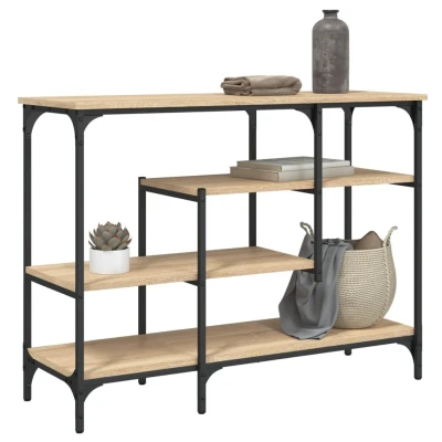 Afbeelding van Wandtafel met schappen 100x35x75 cm sonoma eikenkleurig