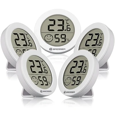 Afbeelding van Bresser Thermo en Hygrometer Set van 5 Wit Meet je Binnenklimaat