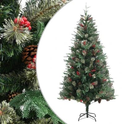 Afbeelding van Kerstboom met dennenappels 225 cm PVC en PE groen