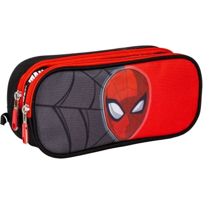 Afbeelding van Pennenetui met 2 vakken Spider Man Zwart 22,5 x 8 10 cm