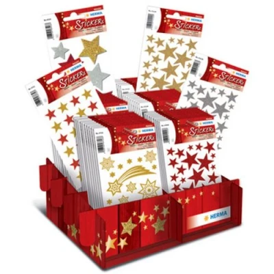 Image de herma autocallants de noel magic étoiles paillettées, noir