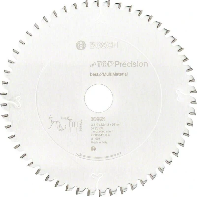 Image de BOSCH 2608642096 Lame de scie circulaire Top Precision Best for Multi Material, 210 x 30 2.3 mm, 54T
