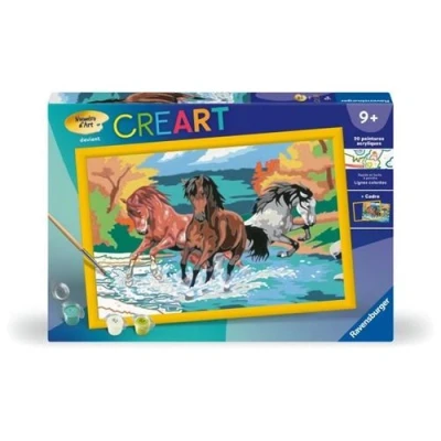 Image de CreArt Kids 31x21cm Horde de chevaux, Kit peinture par numéros Numéro d&#039;Art, Des 9 ans, 25846,