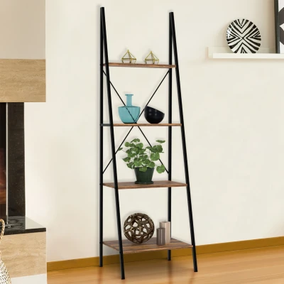 Image de Etagère échelle 4 niveaux DAYTON effet vieilli design industriel 170 cm