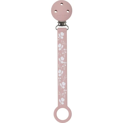Afbeelding van Nattou Silicone Fopspeenketting met Universele Bevestiging 21 cm Roze Patroon