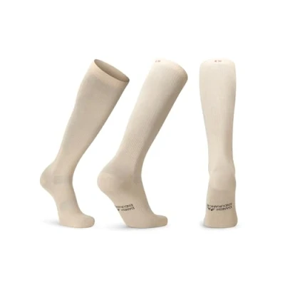 Afbeelding van DANISH ENDURANCE Compressiesokken van biologisch katoen, 14 18 Mmhg, optimale bloedcirculatie, heren en dames, 1 paar beige, 43 47,