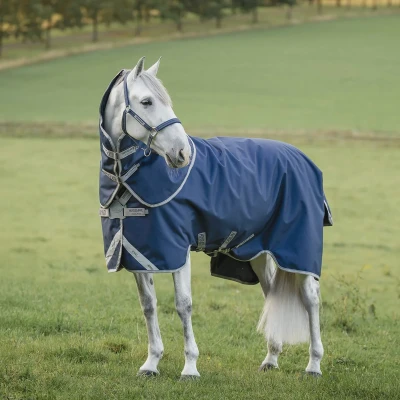 Afbeelding van Amigo Turnout Rug FieldSafe Plus 1200D 50g Navy/Titanium Grey/Silver 125/175 Agradi.be