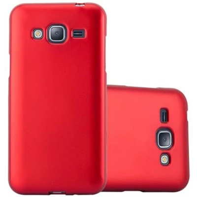 Afbeelding van Cadorabo Hoesje geschikt voor Samsung Galaxy J3 2016 in METALLIC ROOD Beschermhoes gemaakt van flexibel TPU silicone Case Cover