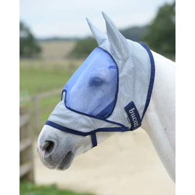Image de Bucas Buzz Off Masque Anti Mouches Delux avec Oreilles Bleu M