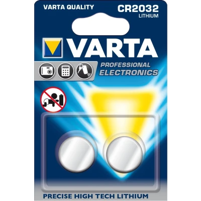 Afbeelding van Pile bouton 3V varta 6032101402 CR2032 3,0V lithium knoopcel geschikt voor 2st. blister