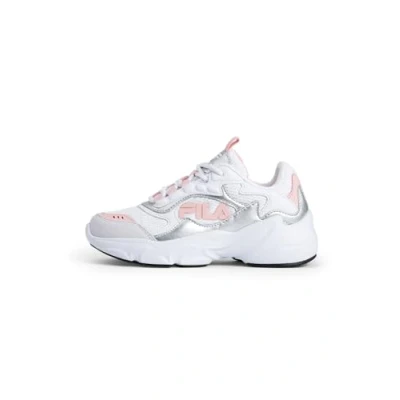 Afbeelding van Fila Collene Logo Kids Sneakers Meisjes, Wit/Zilver, 28 EU