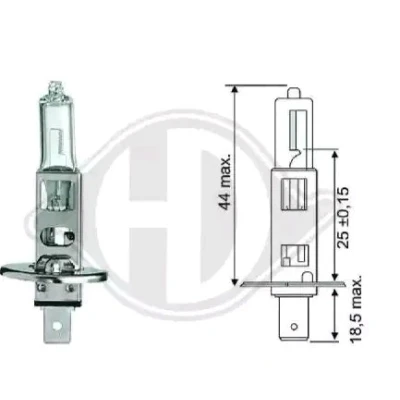 Afbeelding van DIEDERICHS LID10012 Gloeilamp, verstraler H1 12V 55W Halogeen OPEL: Insignia A Sports Tourer, Hatchback, Zafira B, AUDI: A3 Sportback