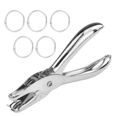 Afbeelding van 1 x perforator met rond gat 3 mm metalen tang precisie zilver voor knutselen, papier, foto&#039;s, wenskaarten, kaarten