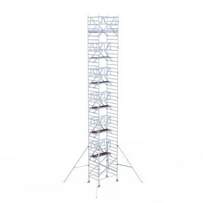 Afbeelding van Professionele alu rolsteiger 135x190x14.20m werkhoogte incl. dubbele voorloopleuning