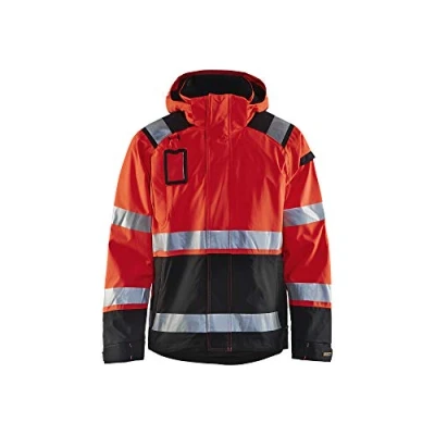 Afbeelding van Blåkläder 4987 1987 Shell jack High Vis ongevoerd Rood/Zwart maat 5XL