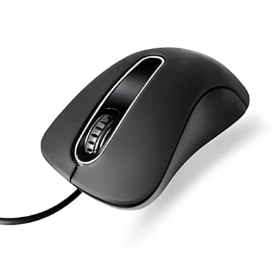 Afbeelding van Atlantis OptiStar Muis ergonomisch optisch 3 knoppen met bekabeling USB zwart