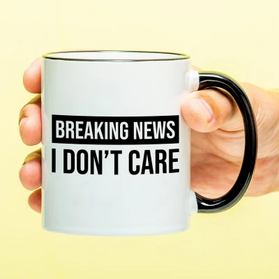 Afbeelding van Mok Breaking News. I Don&#039;t Care