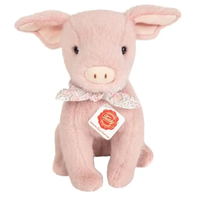 Afbeelding van Hermann Teddy Knuffeldier varken/biggetje pluche stof premium kwaliteit knuffels roze 23 cm