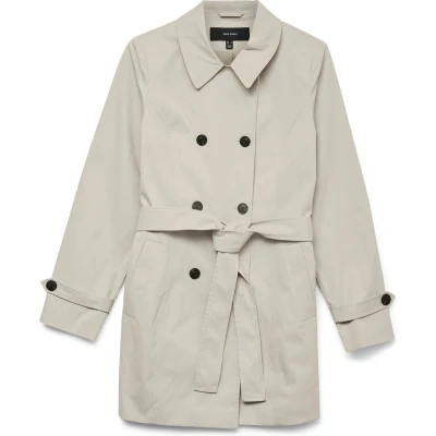 Afbeelding van Vero Moda Vmchelsea Olivia Trenchcoat, Dames, Maat: Medium, Oatmeal