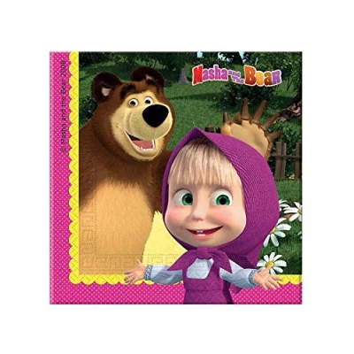 Afbeelding van Vegaoo 20 Masha en de Beer servetten 33 x cm