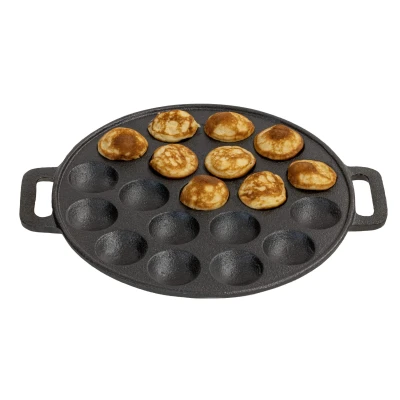 Afbeelding van Cookinglife Poffertjespan Gietijzer ø 24 cm 19 poffertjes Voor alle warmtebronnen