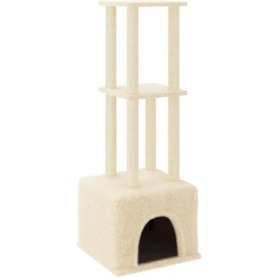 Afbeelding van vidaXL Kattenmeubel met sisal krabpalen 133,5 cm crèmekleurig