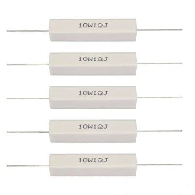 Afbeelding van Topiky Cementweerstanden, 10 stuks/verpakking, W, 1 ohm, weerstandsset, luidsprekerverdeler, cementweerstand, luidsprekerverdeler (1 ohm)