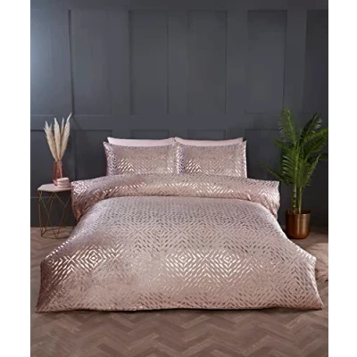 Afbeelding van Dekbedovertrek Bellagio blush Velvet Eenpersoons 135x200 cm 1st. 50x75 Kussensloop