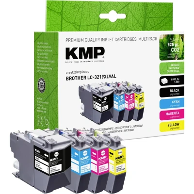 Afbeelding van KMP Inktcartridge vervangt Brother LC 3219XLBK, 3219XLC, 3219XLM, 3219XLY Compatibel Combipack Zwart, Cyaan, Magenta, Geel B58VX 1537,4005