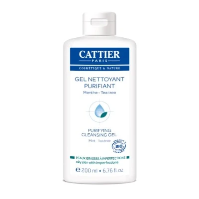 Image de Cattier Gel Nettoyant Purifiant Bio Soin Peaux Jeunes Grasses à Imperfections 200 ml