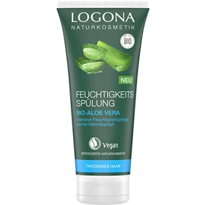 Afbeelding van LOGONA Naturkosmetik Hydraterende biologische aloë vera conditioner natuurlijke voor droog haar intensieve hydratatie zacht vergemakkelijkt het ontwarren veganistisch en