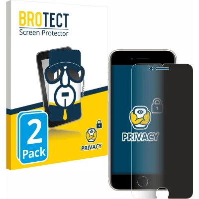 Afbeelding van BROTECT Anti spionnetje privacyfolie Beschermfolie tegen Blauw licht (2 Stuk, Apple iPhone SE), Smartphone beschermfolie,