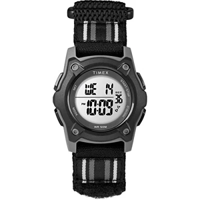 Afbeelding van Timex Digitaal kinderhorloge met 35 mm dubbellaagse nylon armband, zwart., Modern