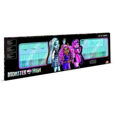 Image de Coffret Coloriage Multiprint 18869 60 Feutres 4 Tampons Monster High