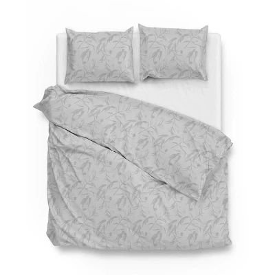 Afbeelding van Zo Home Dekbedovertrekset Katoen Satijn Fiori di ash grey 260x200/220