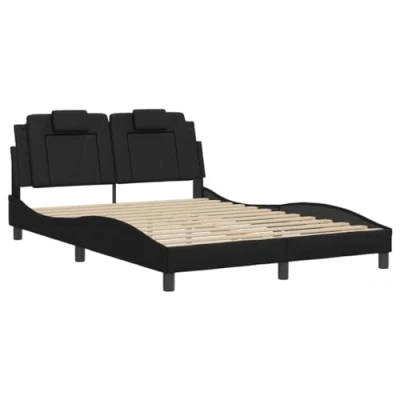 Afbeelding van vidaXL Bedframe met LED verlichting kunstleer zwart 120x200 cm