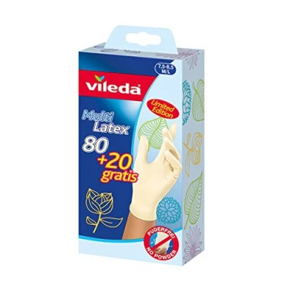 Afbeelding van Vileda Multifunctionele handschoenen van latex, maat S/M, 100 stuks