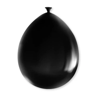 Afbeelding van PD Party 7036538 feestballonnen, natuurlijk rubber (latex), viering, metallic zwart, 30 cm lang x breed hoog