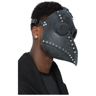 Afbeelding van Smiffys Masker Latex Plague Doctor Zwart
