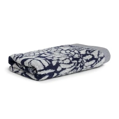 Afbeelding van Möve Brooklyn Botanic badhanddoek 80 x 150 cm, natuur/donkerblauw