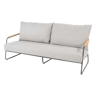 Afbeelding van 4 Seasons Outdoor Balade Loungebank Antraciet Zwart Teak Tuinbanken