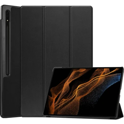 Afbeelding van iMoshion Tablet Hoes Geschikt voor Samsung Galaxy Tab S8 Ultra Trifold Bookcase Zwart