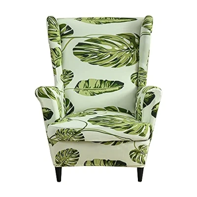 Afbeelding van Stoelhoezen voor oorstoelen, 2 delig, overtrek fauteuil, bedrukt, rekbaar,