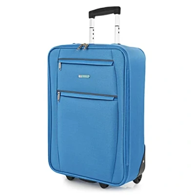 Afbeelding van ITACA Vliegtuigcabinekoffer robuuste handbagage kleine semi harde koffer ultralichte van EVA materiaal T71950B, Blauwe jeans, 55