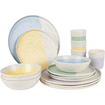 Afbeelding van Bo Camp Pastel Servies Annecy 16 Stuks