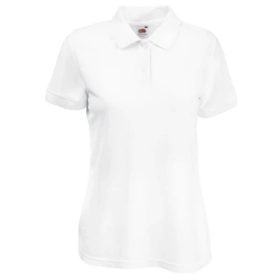 Afbeelding van FRUIT OF THE LOOM Piqué poloshirt voor dames (S XXL) 9 kleuren, Wit.
