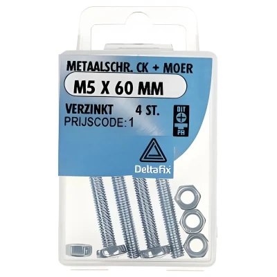 Afbeelding van M.schroef moer ck m5x60mm 4st Deltafix