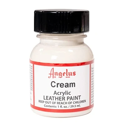 Afbeelding van Angelus Leather Acrylic Paint textielverf voor leren stoffen acrylbasis Cream White 29,5ml